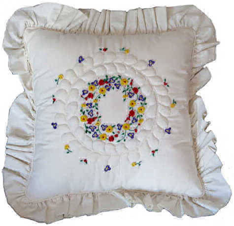 Trapunto quilting and Brazilian or Raised embroidery